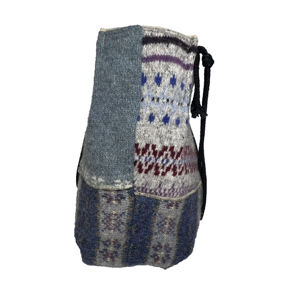 Recycled Collection Susan Todd Knitting Craft Bag Purse Boho Patchwork Cottage - Picture 3 of 6